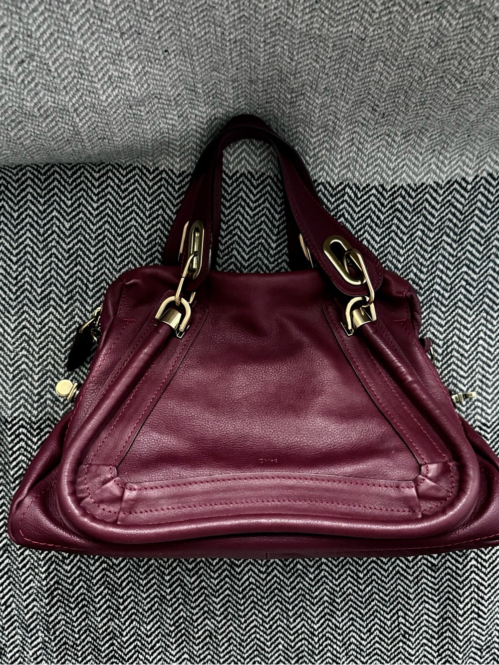 Chloe Medium Paraty Burgundy Handbag - Picture 2 of 16